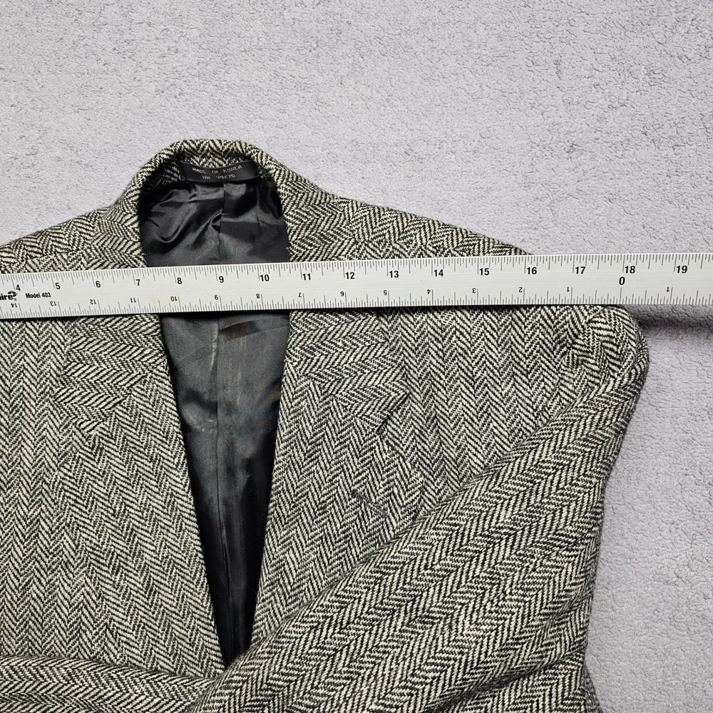Enrico Gelini Blazer Jacket Mens 39R Multicolor Wool Herringbone Single Breasted